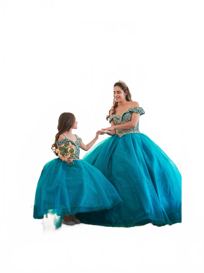 Beaded Off Shoulder Ball Gown by Calla KY71246