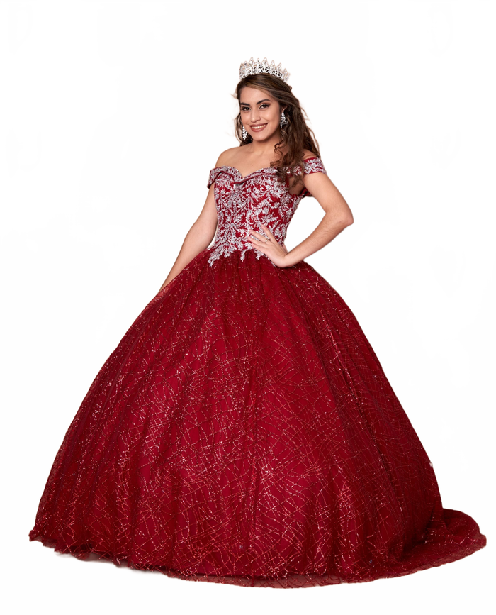 Calla WB-20509 Glitter Embroidered Quince Dress Off The Shoulder Ball Gown
