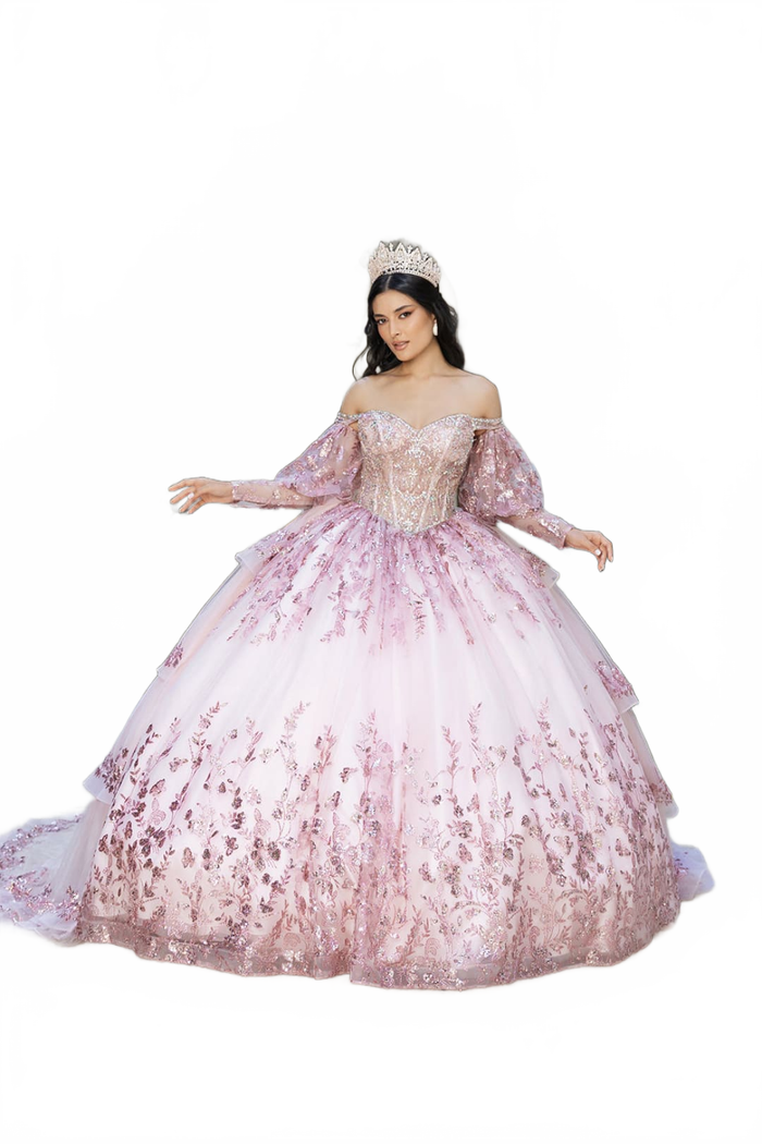 Quinceanera Gown Sleeveless Sequin Gala Dress By Layla K LK261