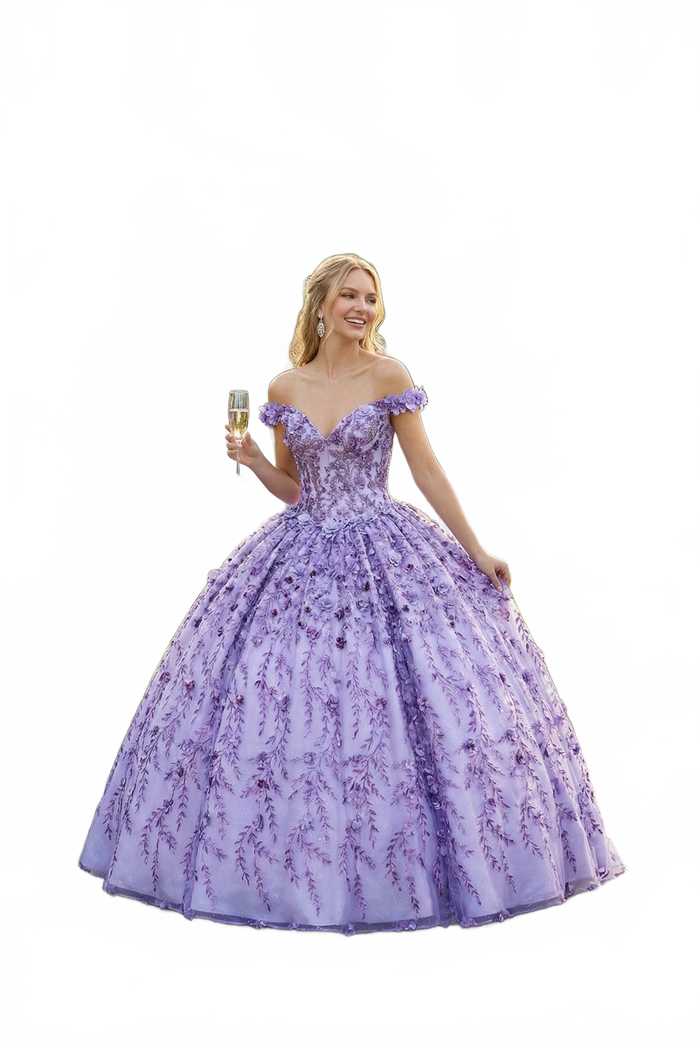 Plus Size Ball Gown in Lilac | Formal Quinceanera Dress