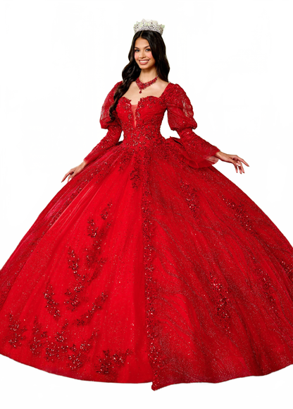 Rachel Allan RQ1135 Strapless Puff Sleeve Quinceanera Dress