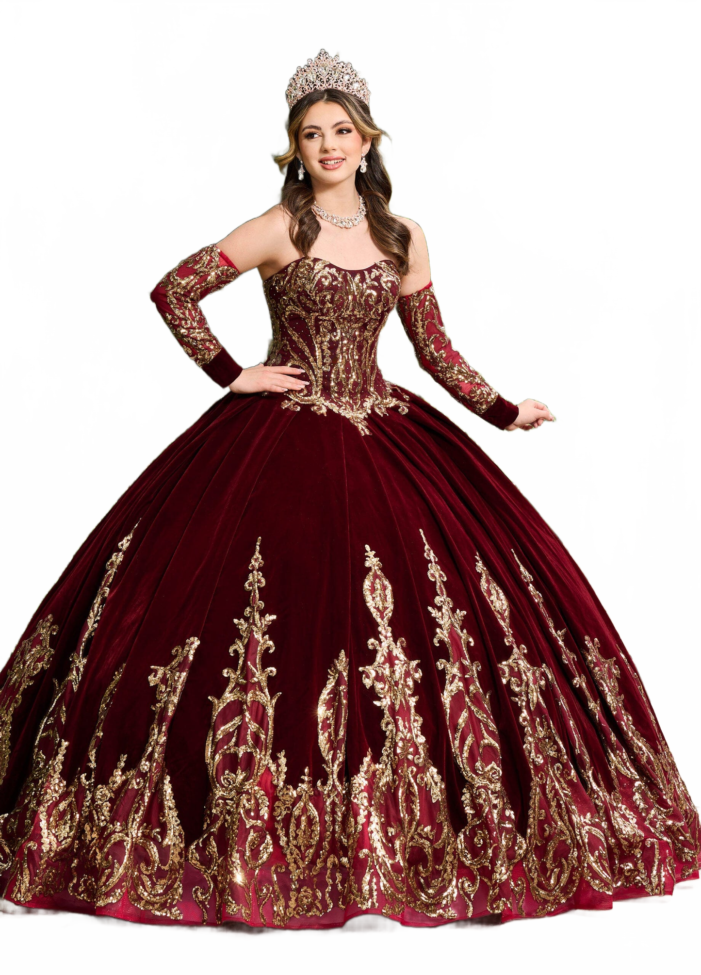 Alta Couture MQ3051 Strapless Velvet Quinceanera Dress