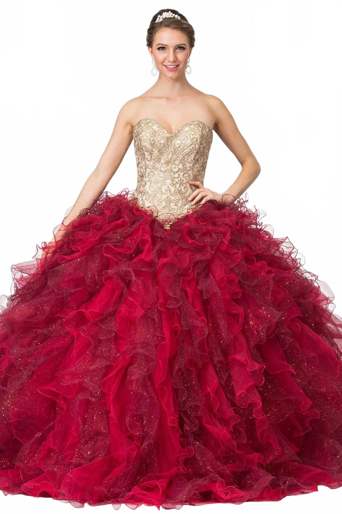 Ruffled Ballgown Dress by Elizabeth KGL2211