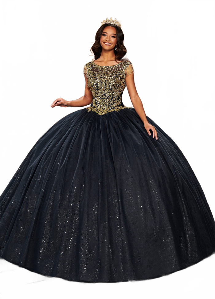 Mary's Bridal MQ1085 Fringe Sleeve Quinceanera Dress
