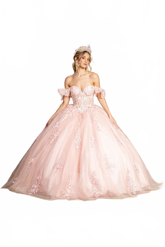 Ruffled Off Shoulder Corset Ball Gown by GLS Gloria GL3475