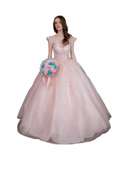 3D Butterfly Quinceanera Dress Off-Shoulder Ball Gown by Calla SCL30015
