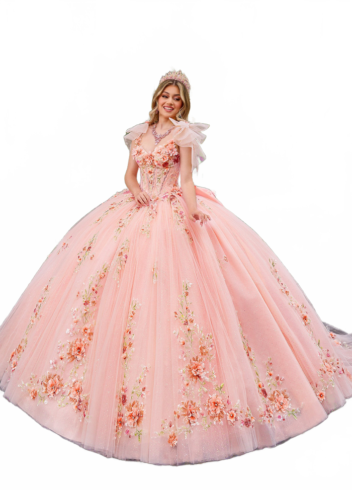 Rachel Allan RQ3132 Floral Sleeveless Quinceanera Dress