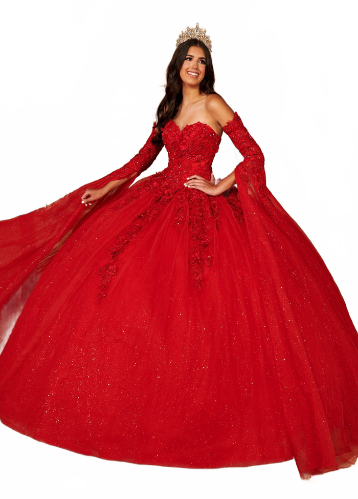 Mary's Bridal MQ1092 Floor Length Sleeve Quinceanera Dress