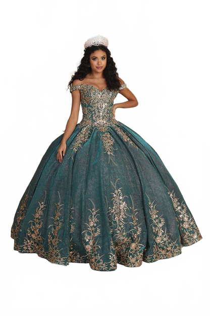 Plus Size Ball Gown in Hunter Green | Formal Quinceanera Dress by LK220