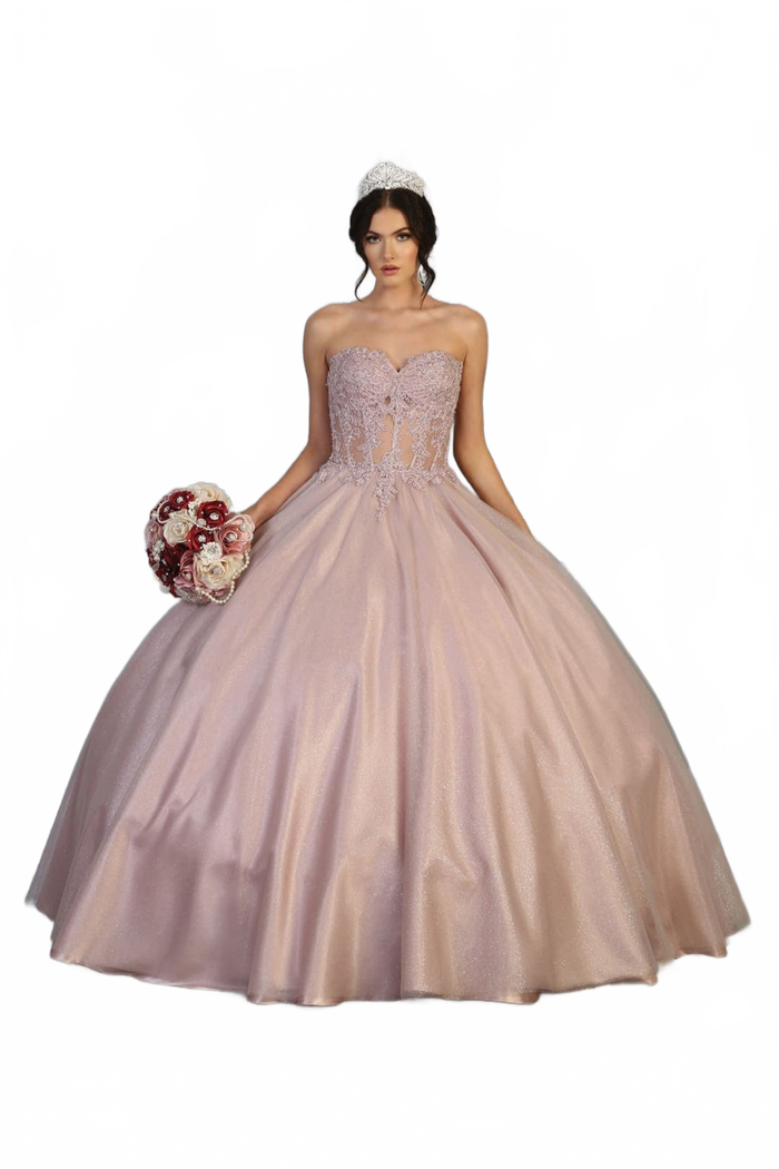 Quinceanera Dress Ball Gown Bolero Glitter Style