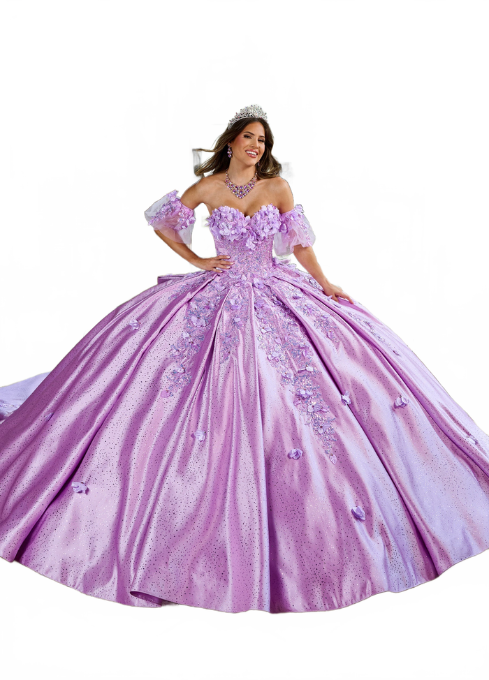 Rachel Allan RQ1157 3D Floral Sweetheart Quinceanera Dress
