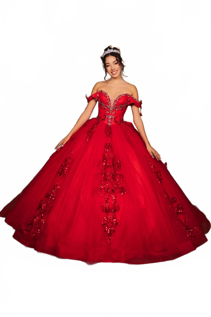 Long Gala Dress Sweetheart Sequin Quince Gown By Layla K LK274