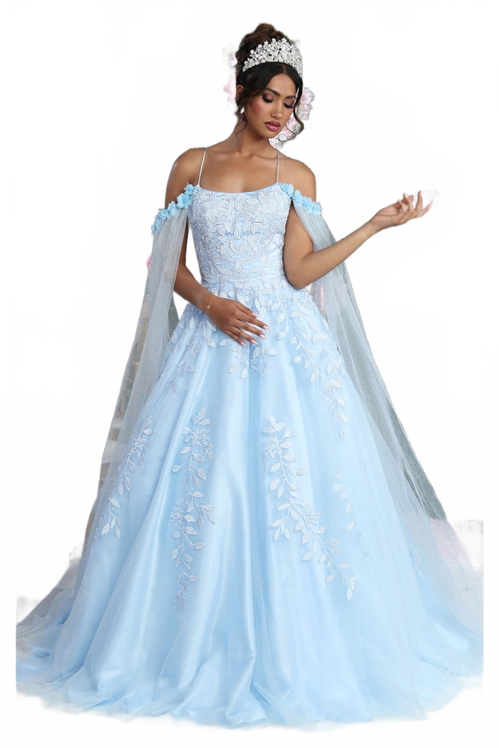 Plus Size Ball Gown in Baby Blue | Formal Quinceanera Dress by LK191