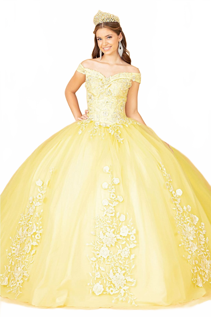 Floral Embroidered Ball Gown by Elizabeth K GL2802