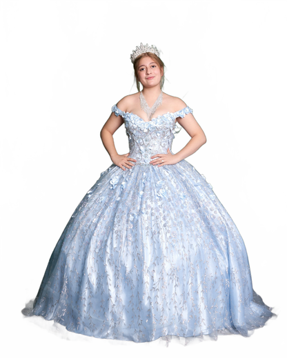3D Floral Off Shoulder Ball Gown by Calla WB21550
