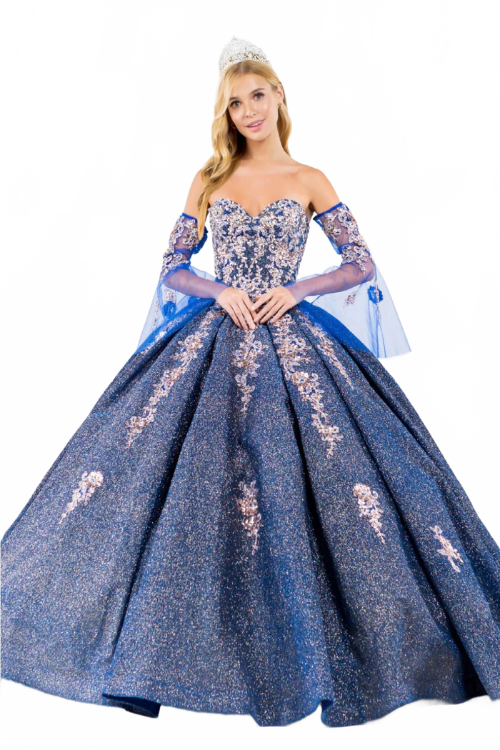 Blue And Gold Ball Gown by Elizabeth K GL1912