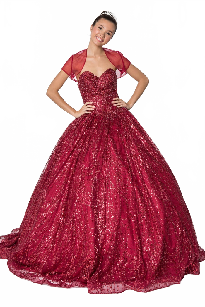 Burgundy Sweet 16 Ball Gown by Elizabeth KGL2804
