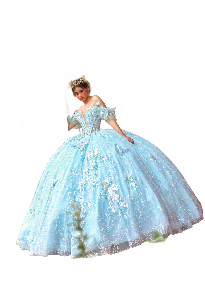 Rachel Allan RQ3149 3D Butterflies Quinceanera Dress