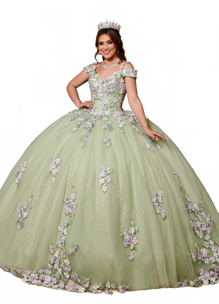 Rachel Allan RQ1125 Cold Shoulder Quinceanera Dress