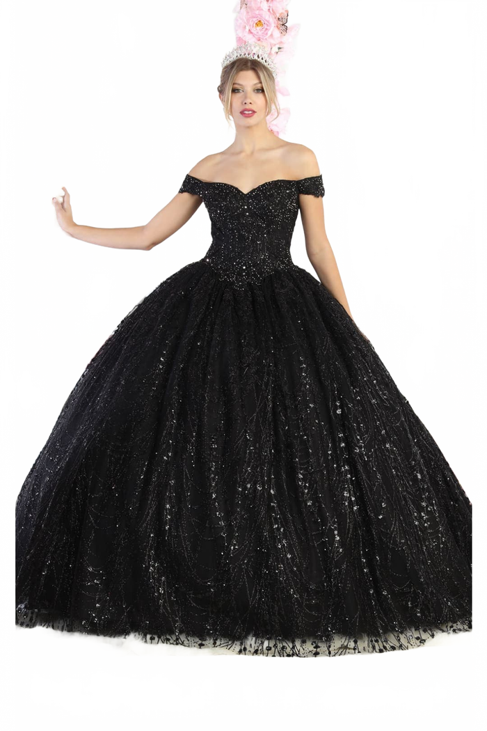Plus Size Ball Gown in Black | Formal Quinceanera Dress by LK153