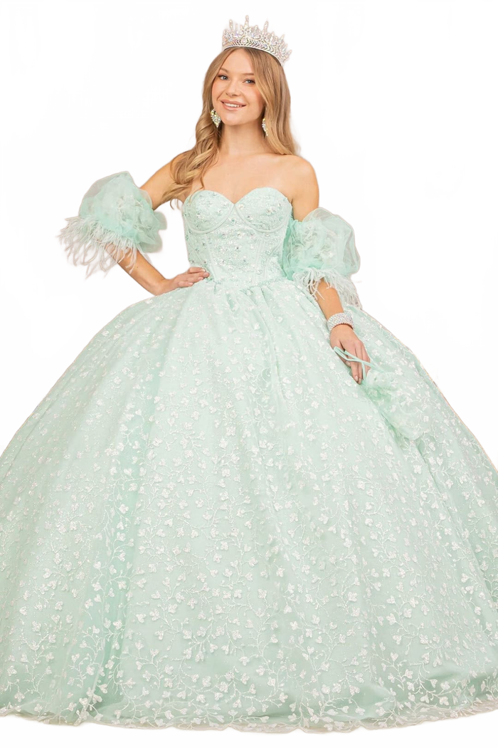 Glitter Print Sweetheart Ball Gown by Elizabeth KGL3176