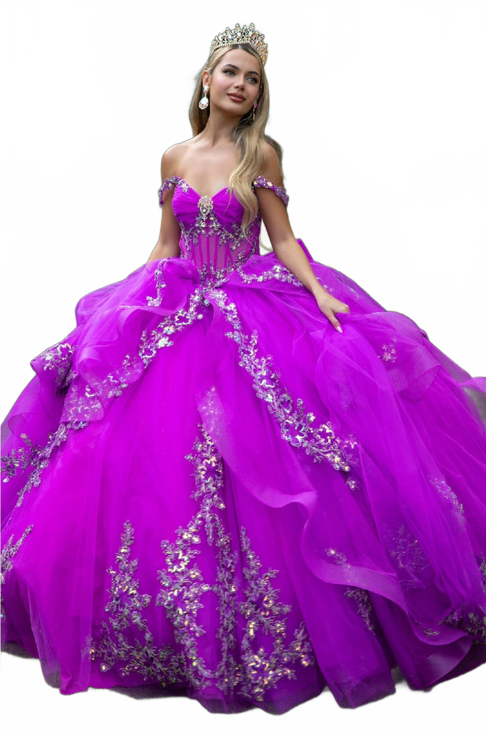Off Shoulder Ruffled Ball Gown by GLS Gloria GL3548