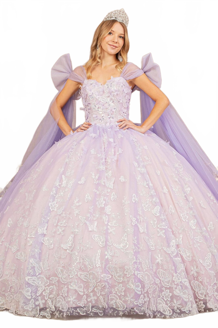 Butterfly Ribbon Sleeve Ball Gown by Elizabeth KGL3175
