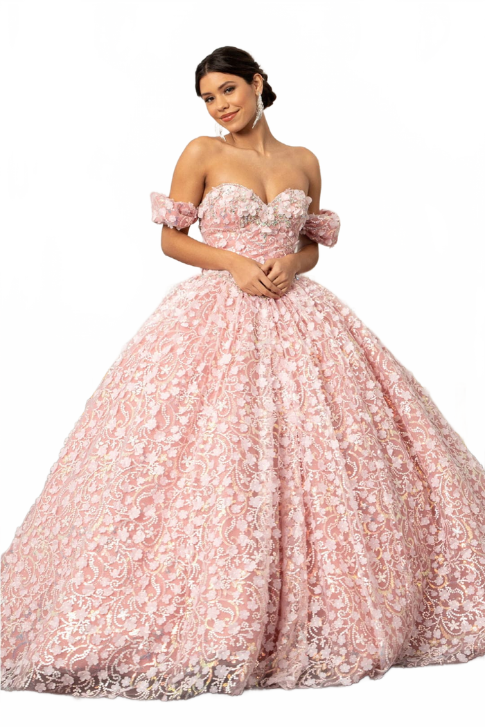 Pink & White Ball Gown by Elizabeth KGL3019