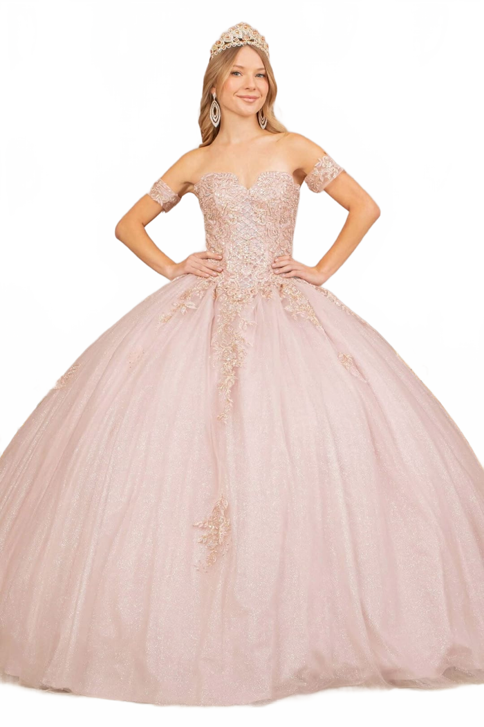 Strapless Sweetheart Glitter Ball Gown by Elizabeth KGL2604