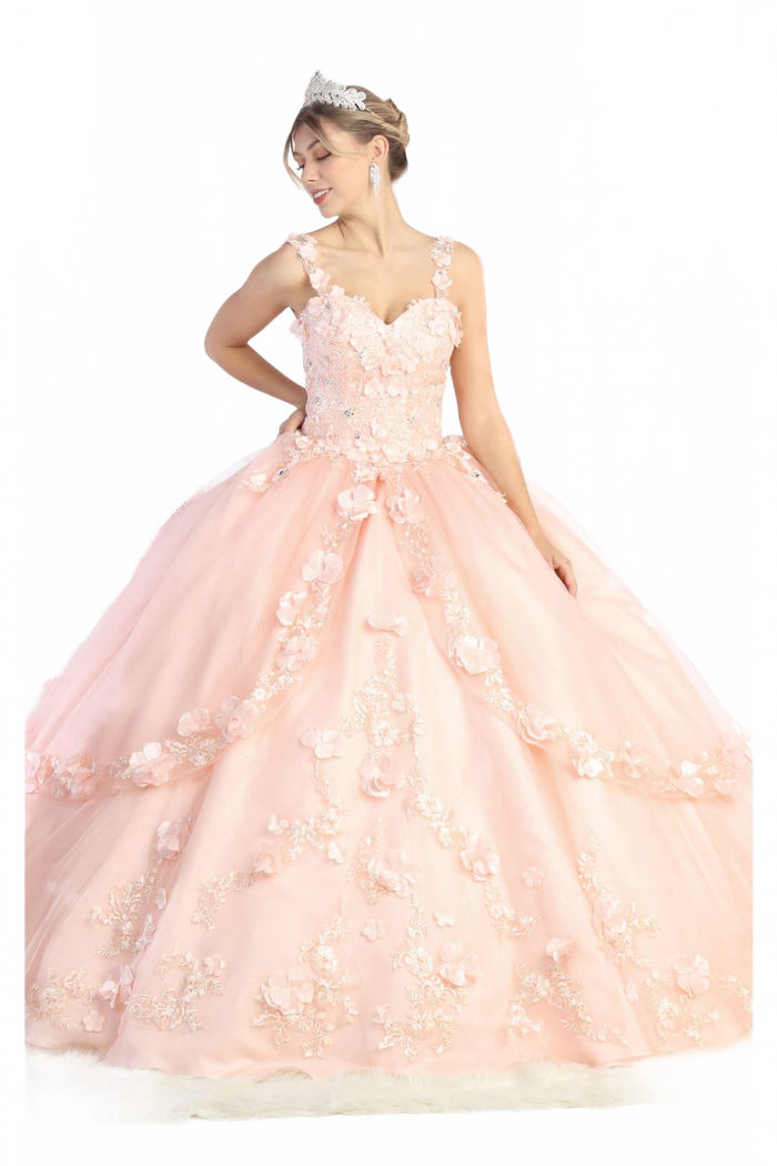 Plus Size Ball Gown in Rose Gold | Formal Quinceanera Dress