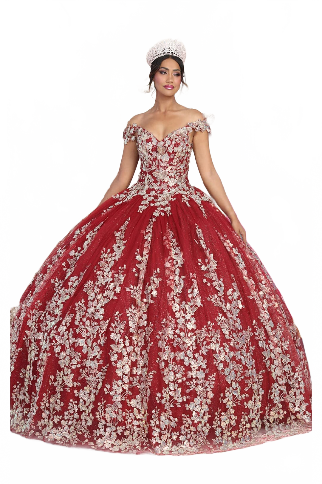 Layla K LK228 Off Shoulder Butterfly Embroidery Quinceanera Ball Gown