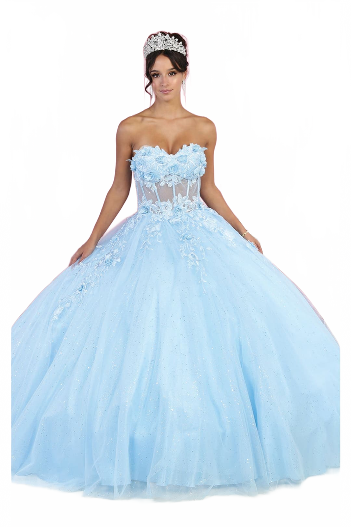 Layla K LK188 3D Floral Applique Ball Quince Dress