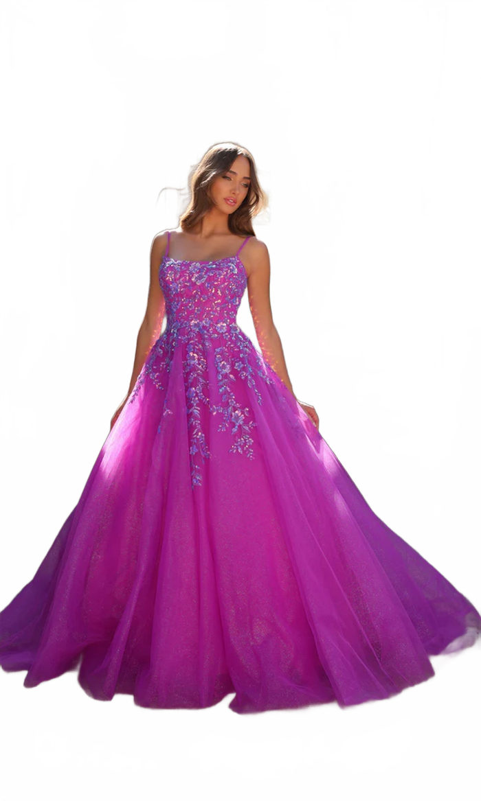 Nox Anabel H1464 Spaghetti Straps Quince Dress Embellished Long Prom Ball Gown