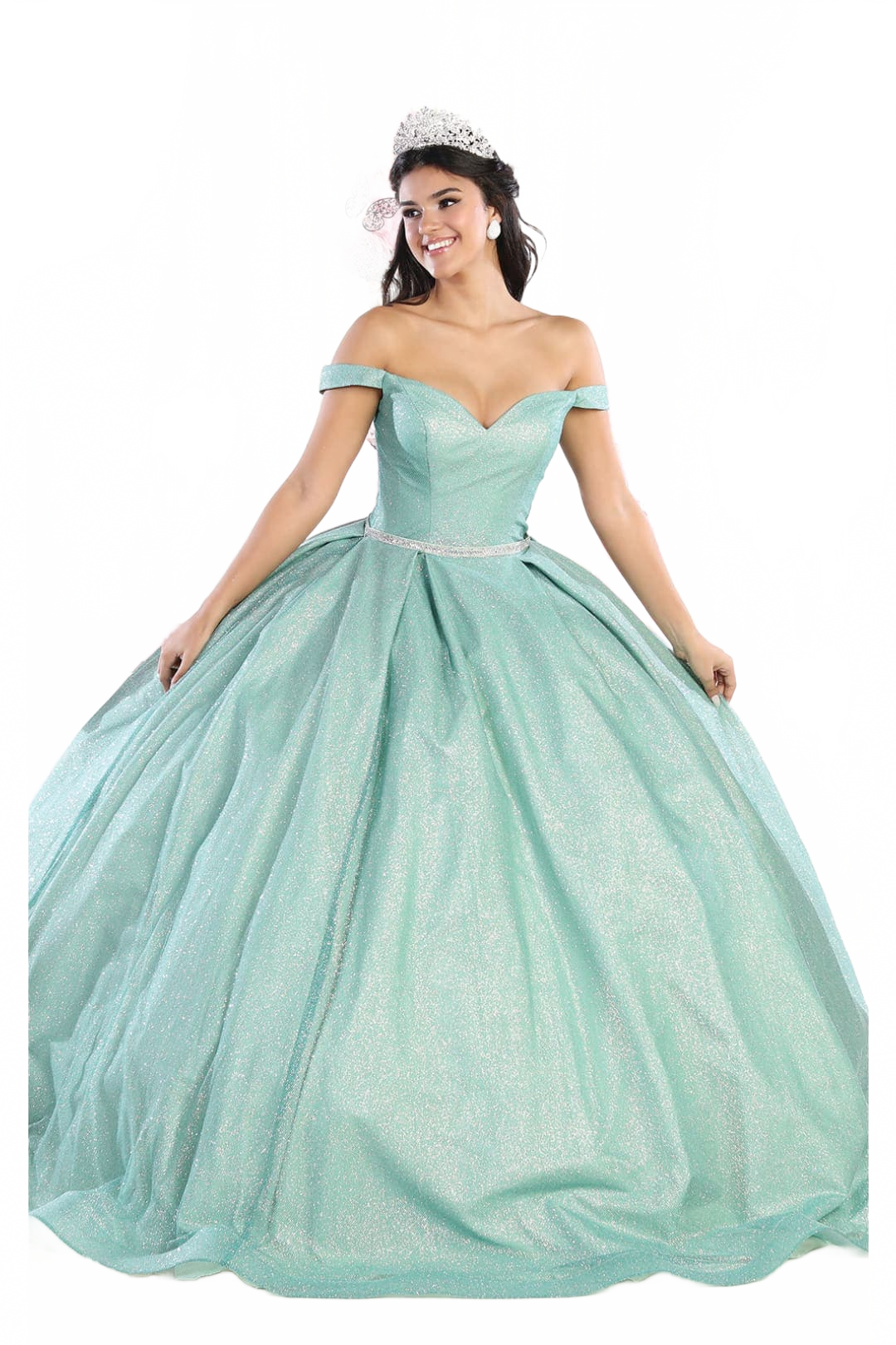 Layla K LK176 Off The Shoulder Glitter Sweetheart Quinceanera Dress
