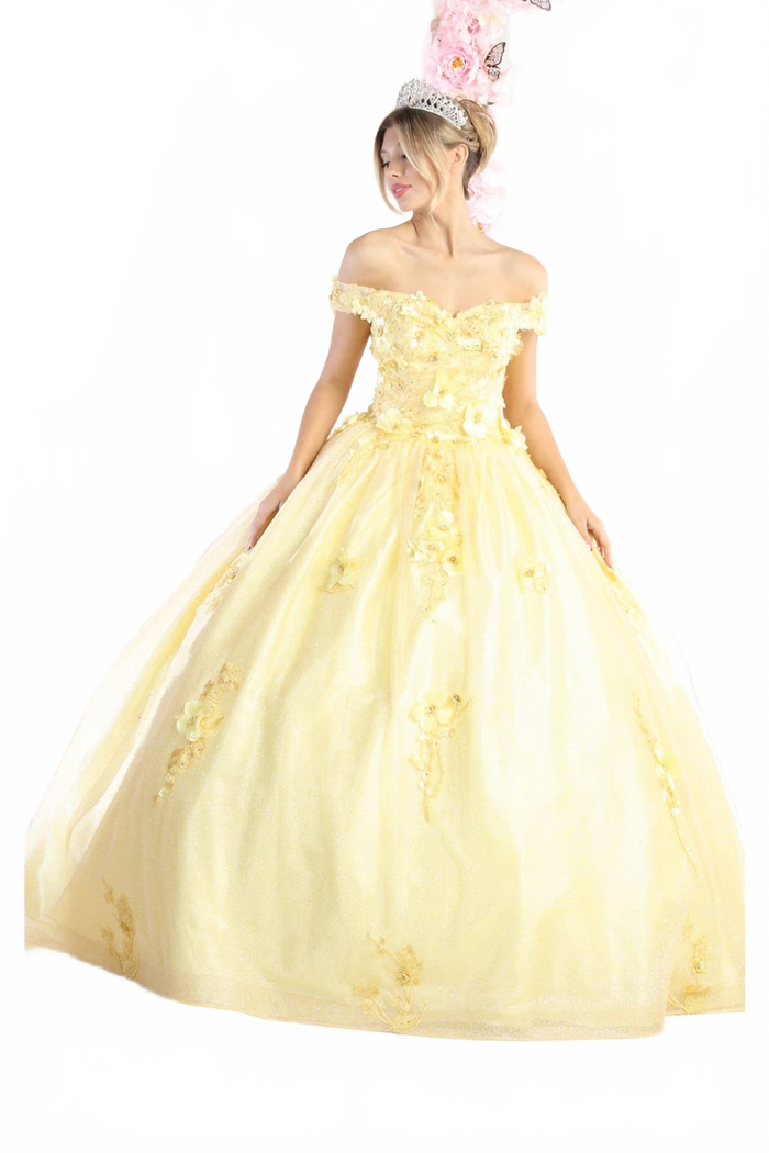 Plus Size Ball Gown in Yellow | Formal Quinceanera Dress