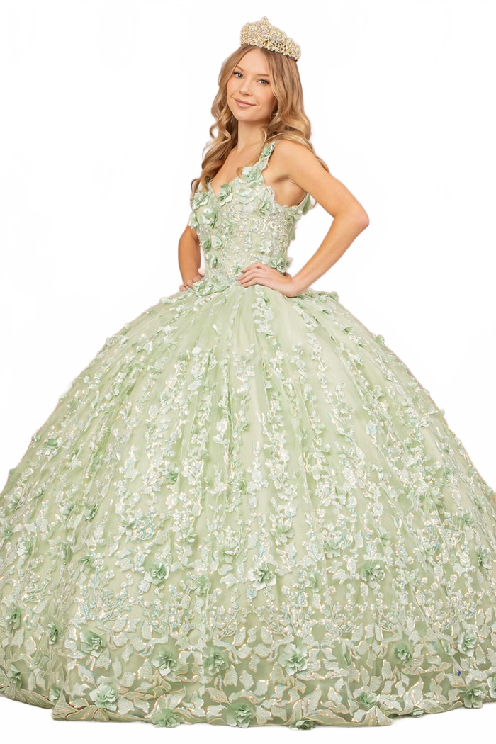 3D Floral Sleeveless Ball Gown by Elizabeth KGL3173