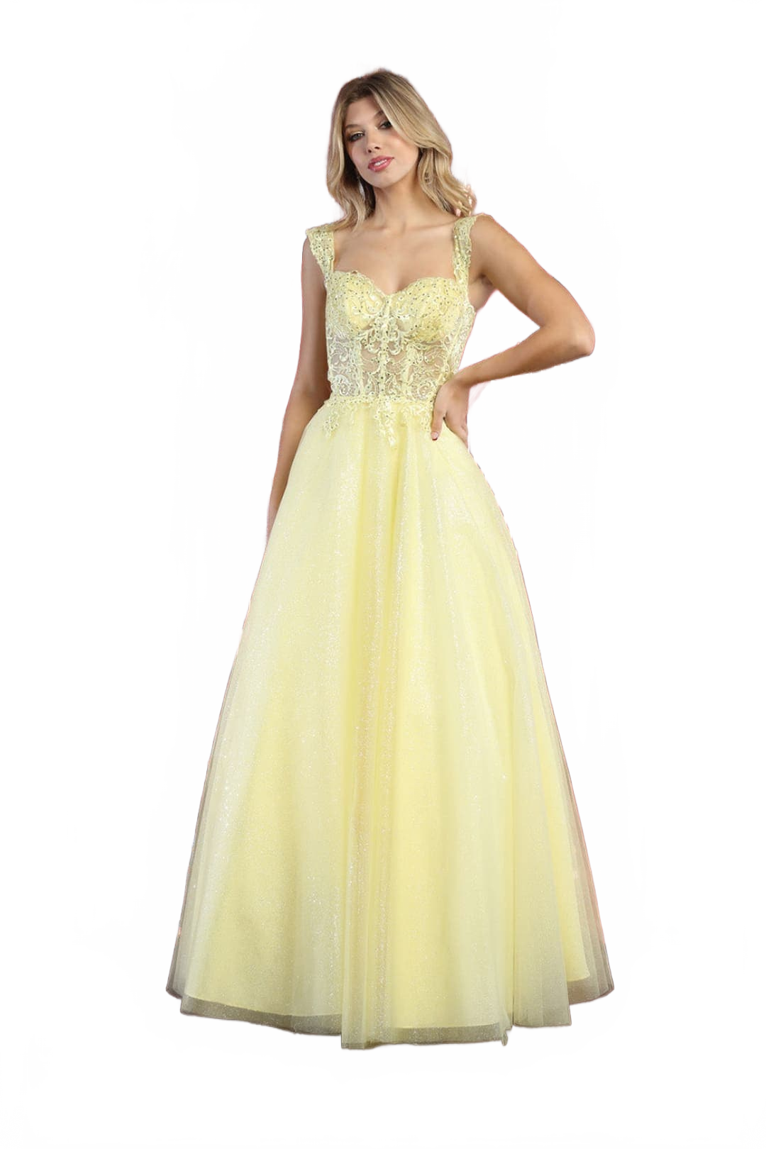 Plus Size Ball Gown in Yellow | Formal Quinceanera Dress by LK194