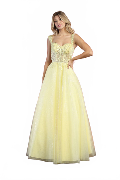 Plus Size Ball Gown in Yellow | Formal Quinceanera Dress by LK194