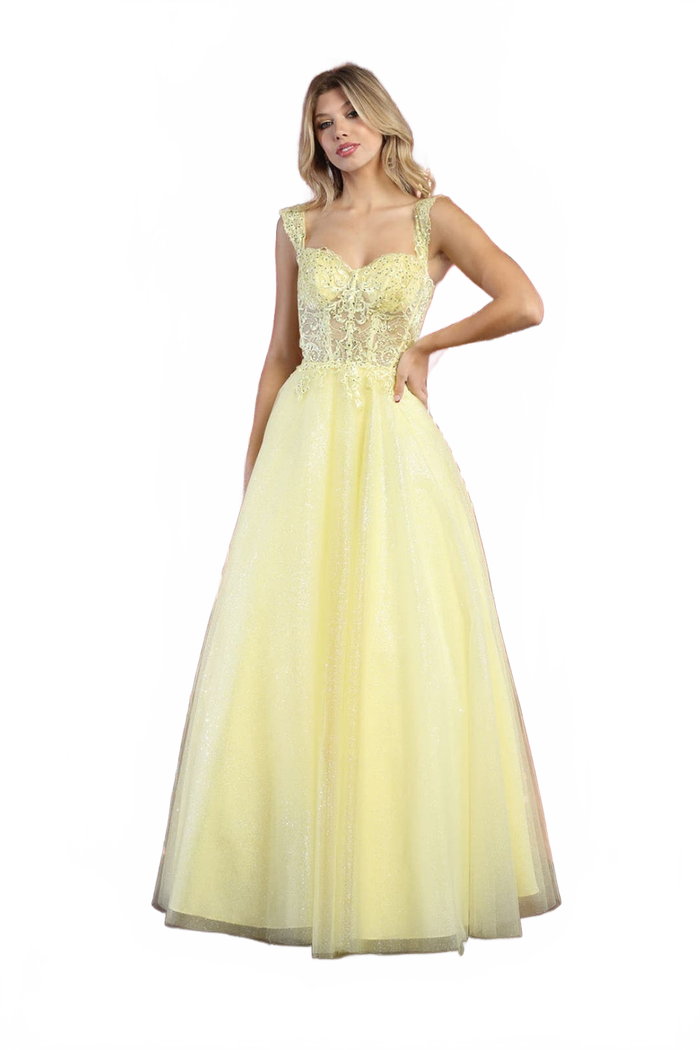Plus Size Ball Gown in Yellow | Formal Quinceanera Dress by LK194