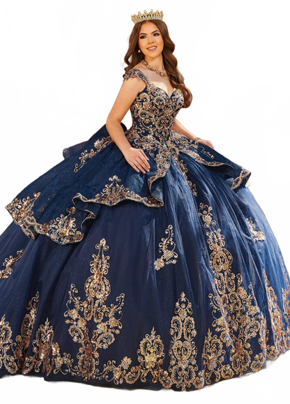 Alta Couture MQ3093 Cap Sleeves Quinceanera Dress
