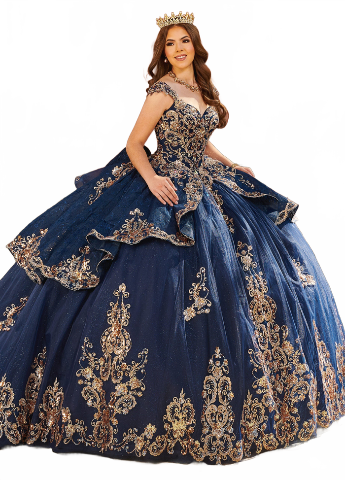Alta Couture MQ3093 Cap Sleeves Quinceanera Dress