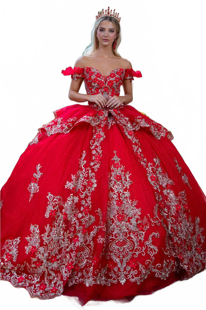 Embroidered Off Shoulder Ball Gown by GLS Gloria GL3528