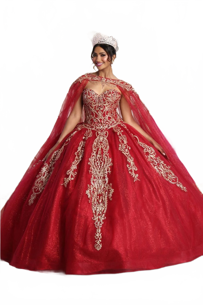 Layla K LK230 Sweetheart Glitter Tulle Quinceanera Long Gown