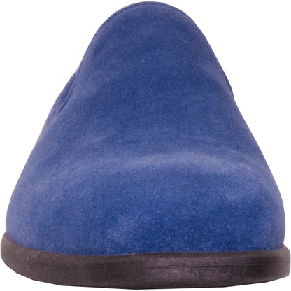 Bravo Mens Vegan Suede Wedding & Prom Slip On Loafer Dress Shoe in Royal Blue
