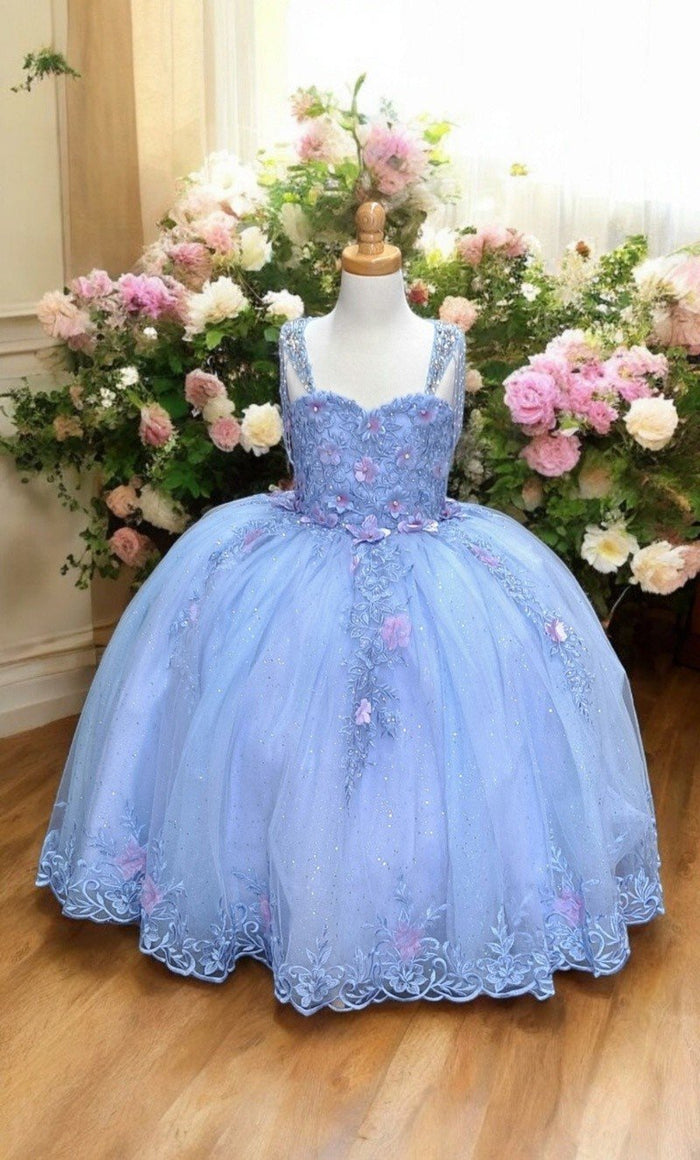 Floral Applique Quinceanera Dress Sleeveless Ball Gown by Calla SCL30011