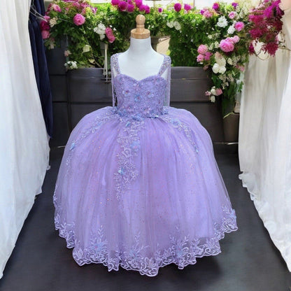 Floral Applique Quinceanera Dress Sleeveless Ball Gown by Calla SCL30011