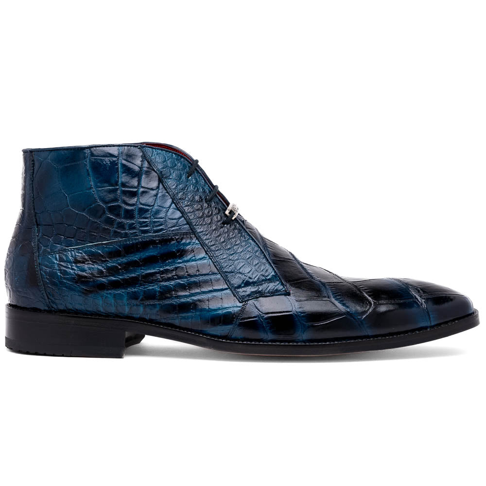 Marco Di Milano Pietro Rustic Blue Leather Shoes