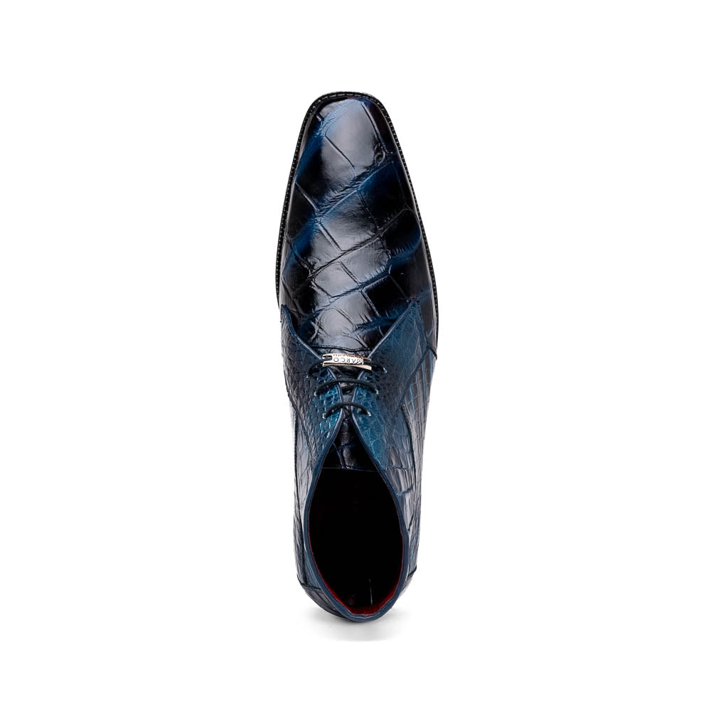 Marco Di Milano Pietro Rustic Blue Leather Shoes