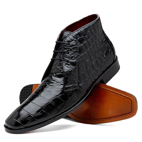 Marco Di Milano Pietro Black Alligator Chukka Boots