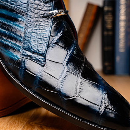 Marco Di Milano Pietro Rustic Blue Leather Shoes